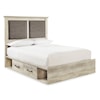 Signature Design by Ashley Baleigh Queen Upholstered Bed w/ 2 Side Drawers
