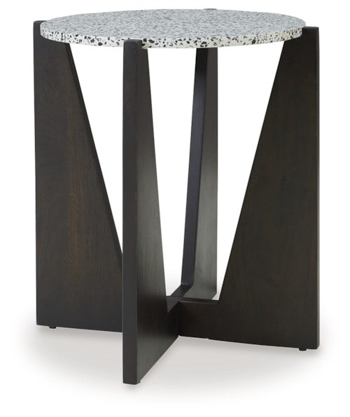 Accent Table with Round Terrazzo Top
