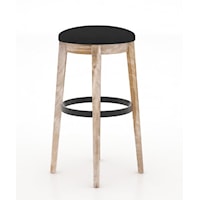 Transitional Bar Height Fixed Stool