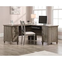 Transitional L-Shaped Desk with Slide-Out Keyboard/Mousepad