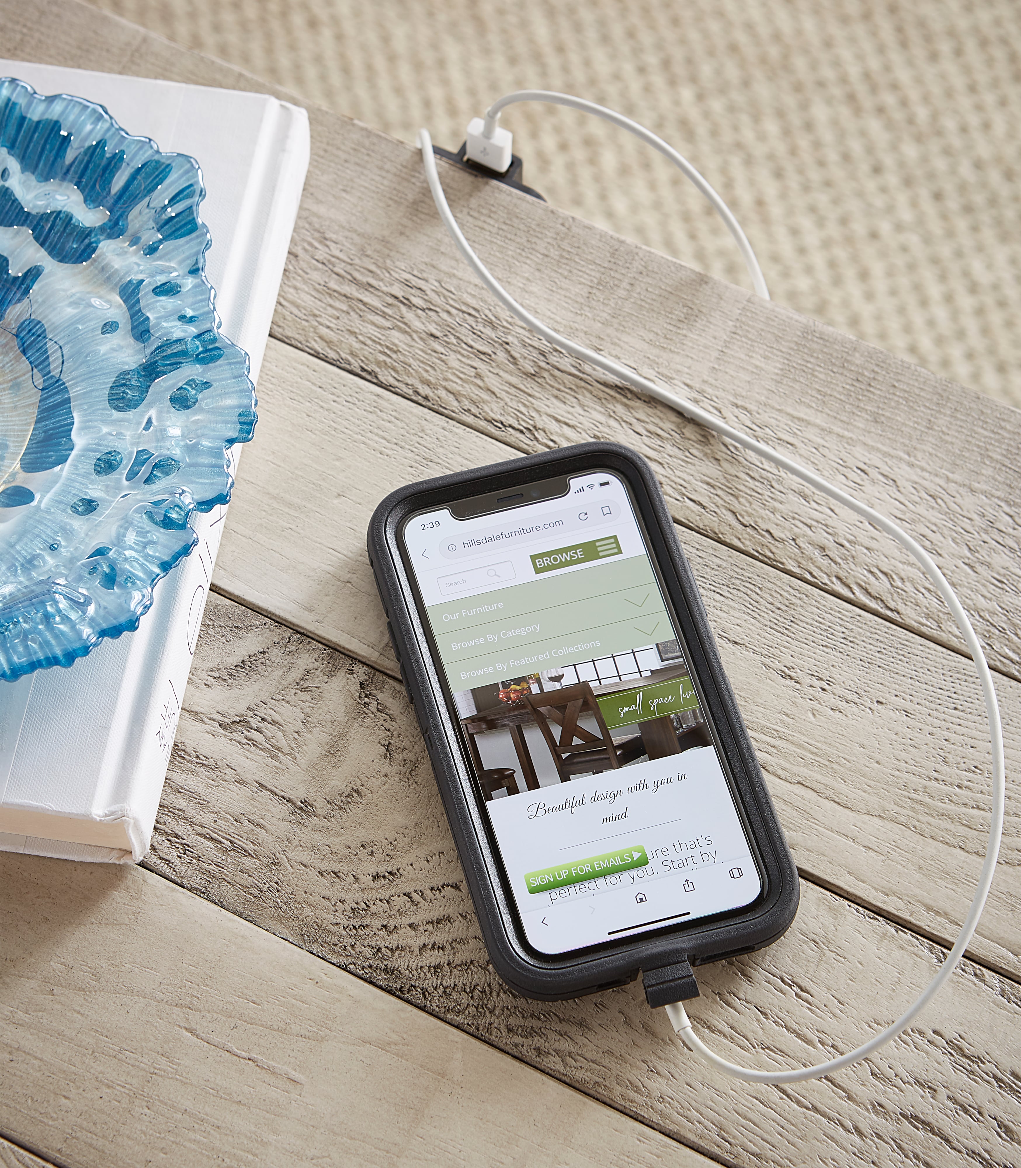 2-Drawer Nightstand with USB Port