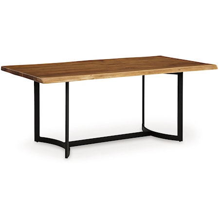 Rectangular Dining Room Table with Solid Wood Live Edge Top