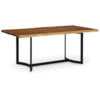 Rectangular Dining Room Table with Solid Wood Live Edge Top