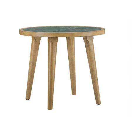 Mid-Century Modern Sintered Stone End Table
