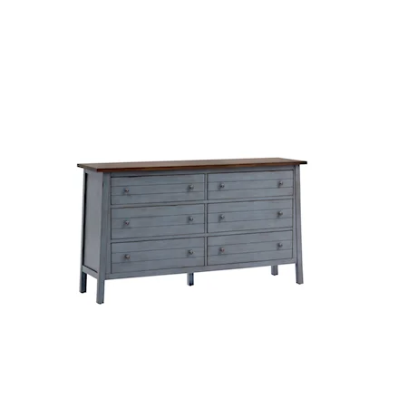 Farmhouse 6-Drawer Dresser with Felt Lined Drawers