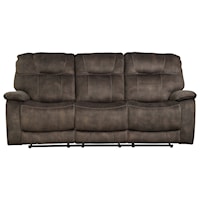 Casual Reclining Sofa with No-Gap Footrest