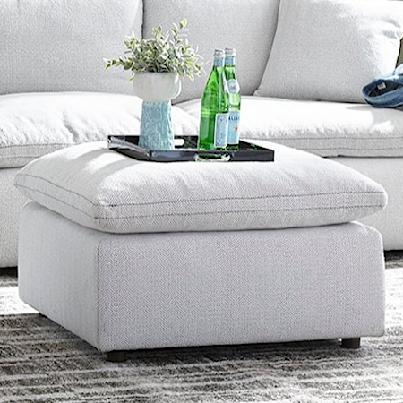 Transitional Square Ottoman