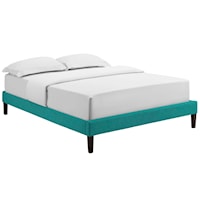 Queen Fabric Bed Frame with Squared Tapered Legs