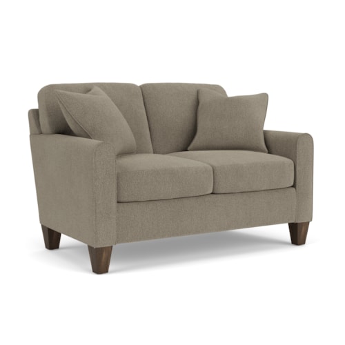 Contemporary Loveseat with Mailbox Arms