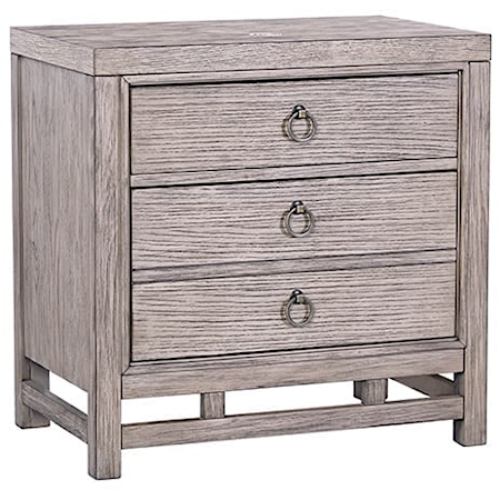 Transitional 3-Drawer Nightstand with Felt-Lined Top Drawer