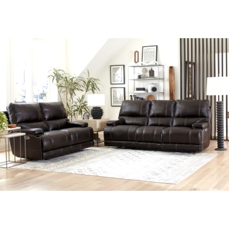 Power Reclining Sofa and Loveseat Set