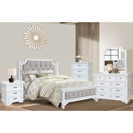 4-Piece Upholstered Queen Panel Bedroom Set