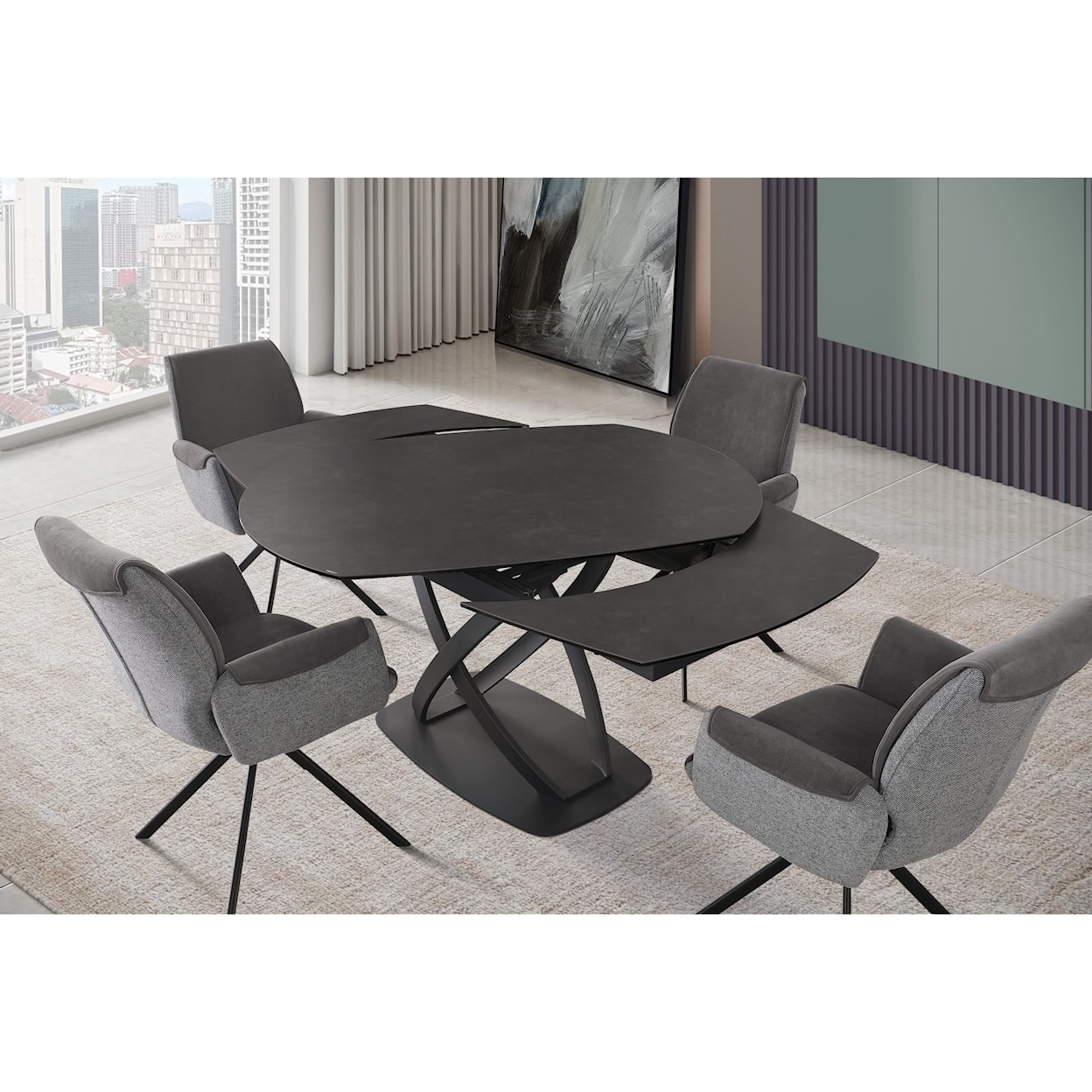 Global Furniture 93021 Extended Black Dining Table