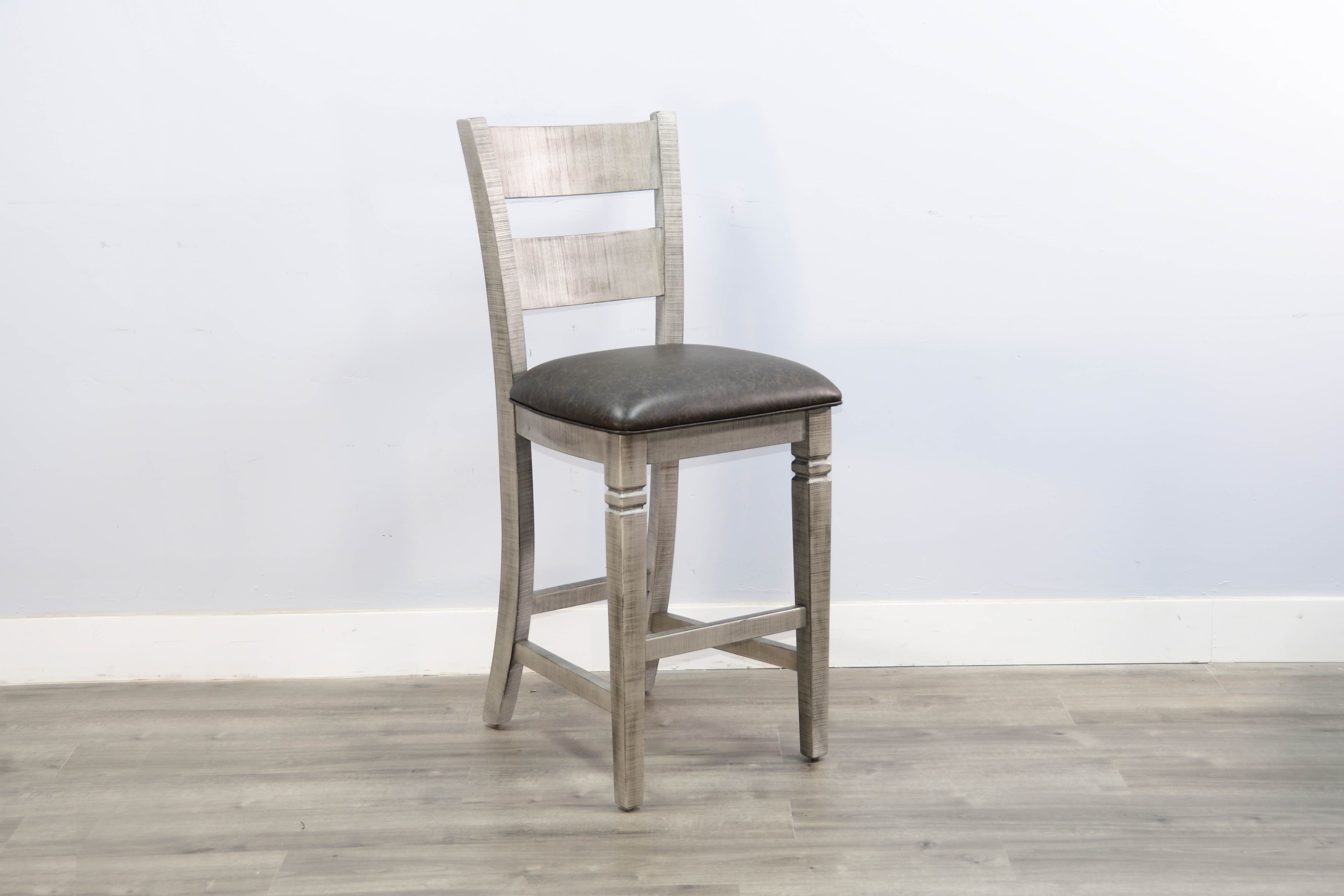 Alpine Grey Ladder-back Barstool