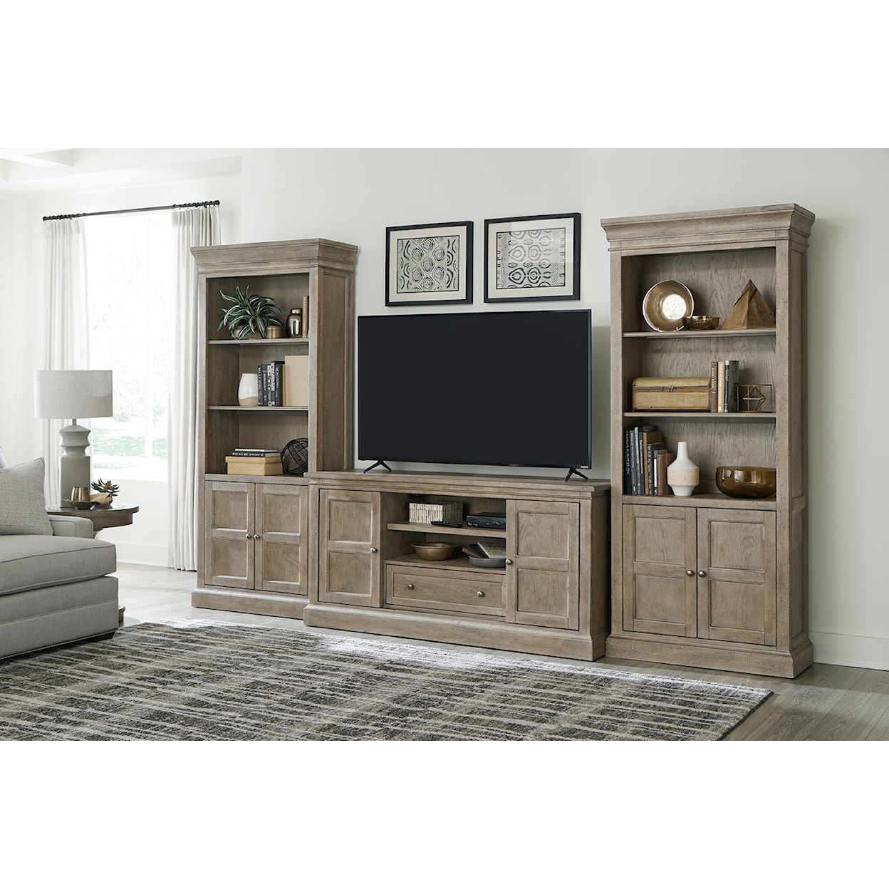 Hammary Donelson Media Console and Bookcases