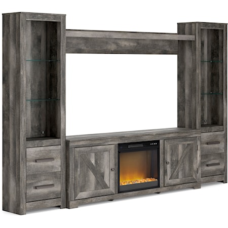 Entertainment Center with Electric Fireplace