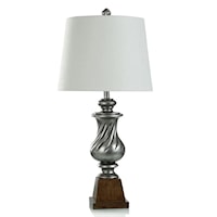 Transitional Oil-Rubbed Silver Table Lamp with Swirled-Body Design