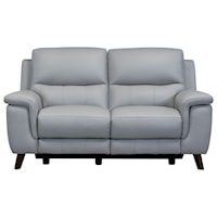 Contemporary Leather Power Recliner Loveseat with USB Ports