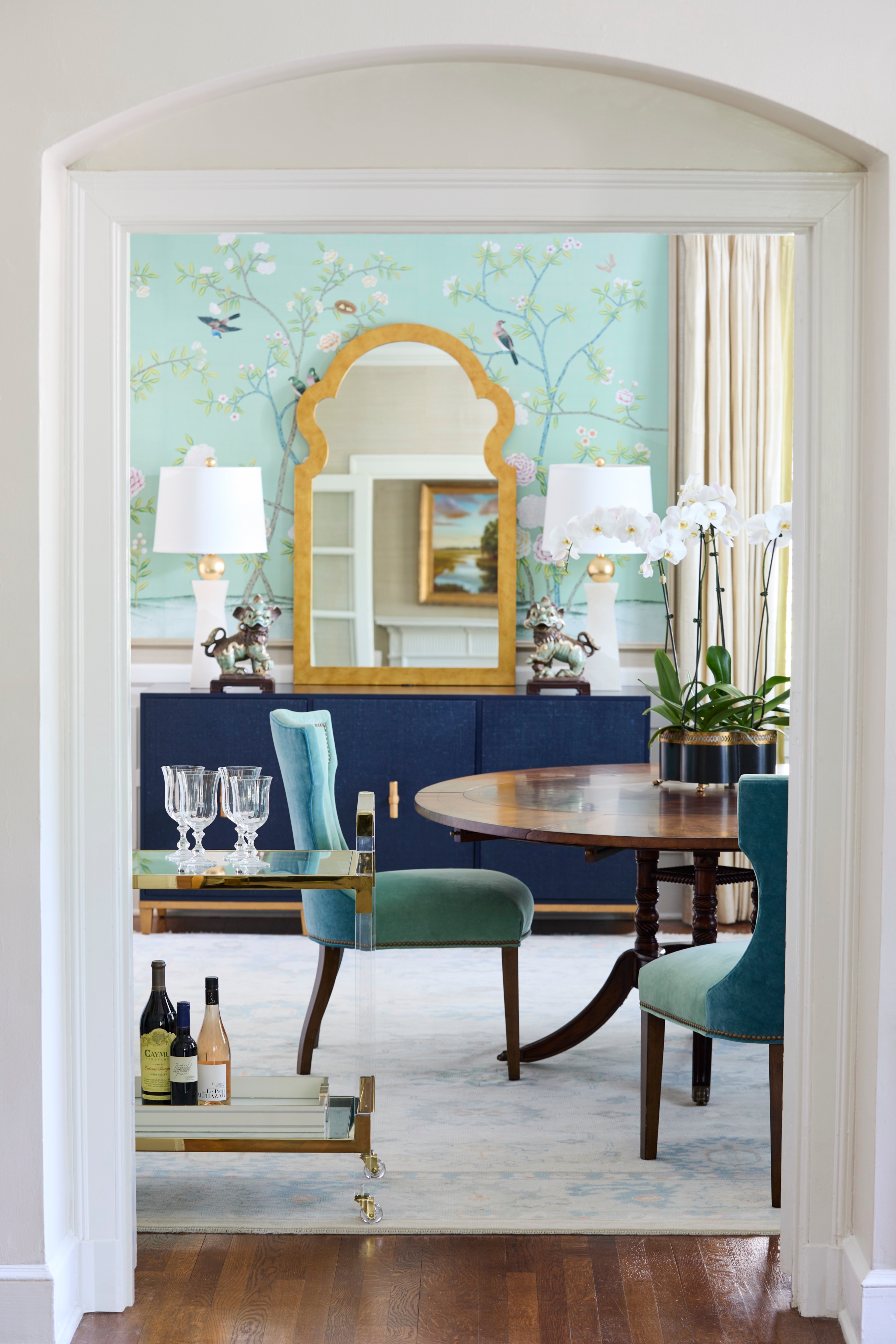 Acrylic Bar Cart - Brass