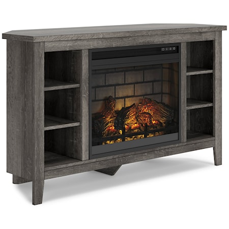 Corner TV Stand w/ Electric Fireplace