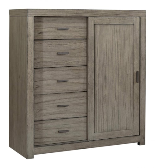 Contemporary Sliding Door Chest with Adjustable Shelves