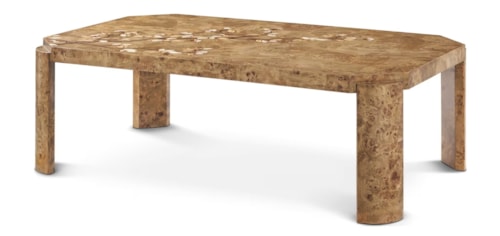 Modern 50" Rectangular Marquetry Coffee Table
