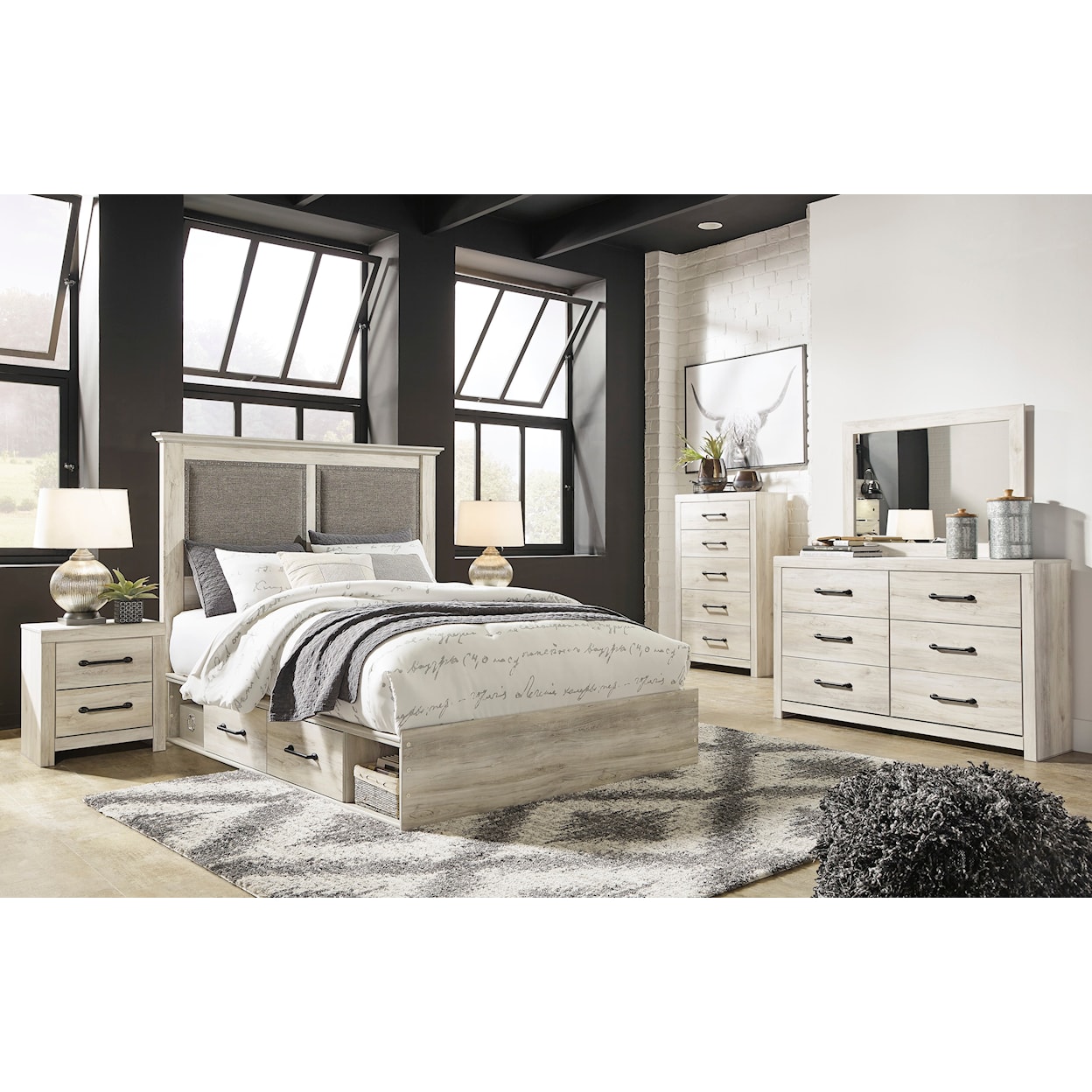 Signature Design by Ashley Cambeck King Upholstered Bed w/ 4 Drawers