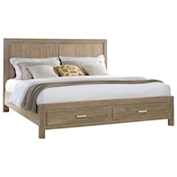 Contemporary King Storage Bed with 2 Footboard Drawers