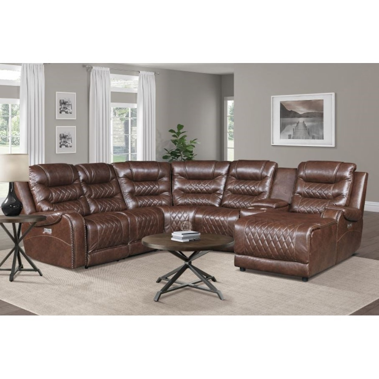 Homelegance Putnam Power Reclining Sectional