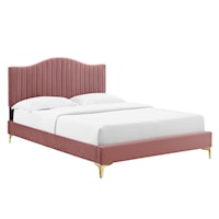 Channel Tufted Performance Velvet Twin Platform Bed