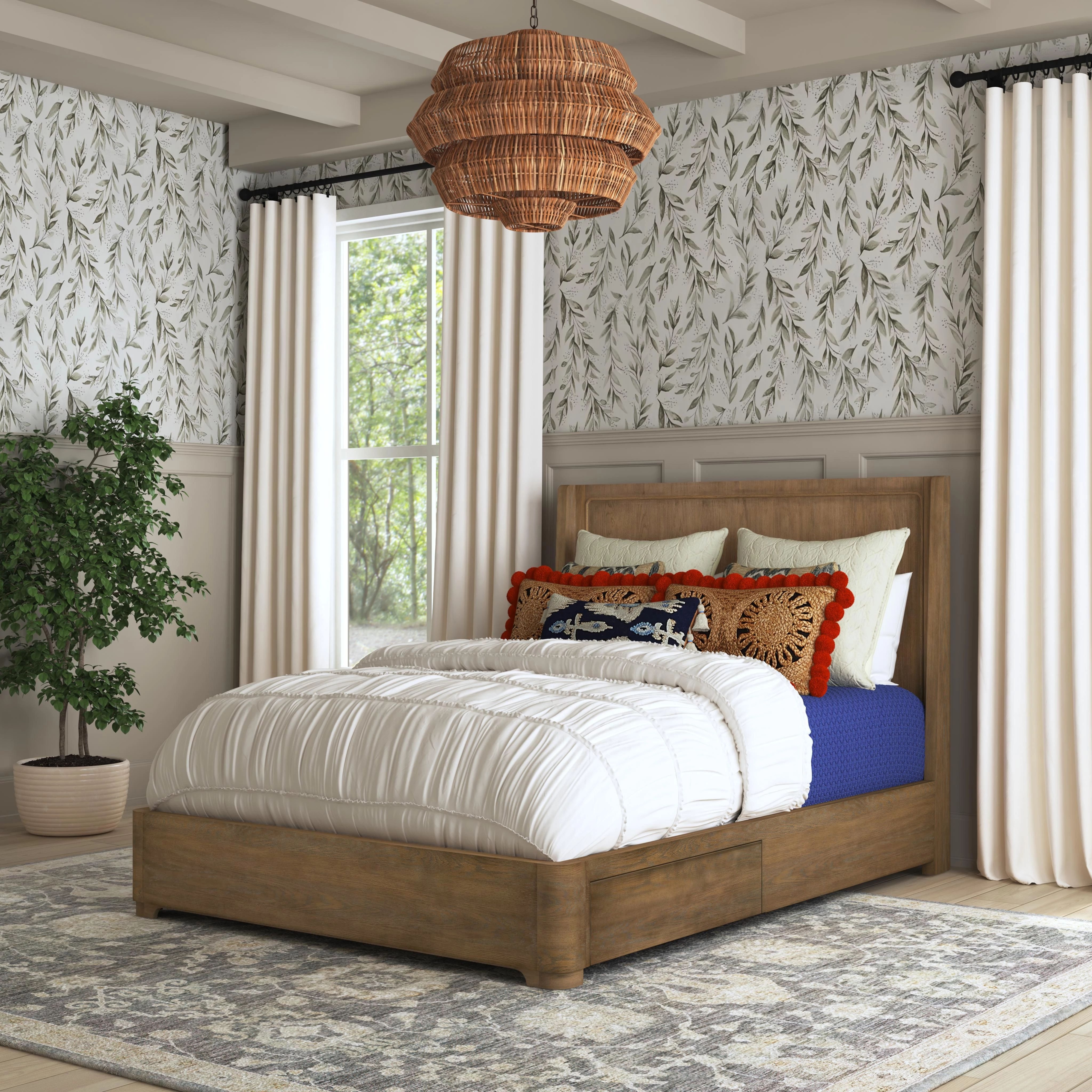 Queen Panel Storage Bed