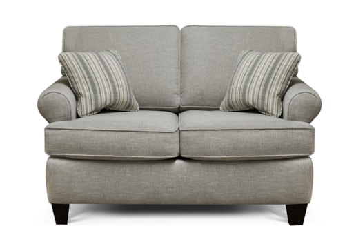 Casual Loveseat with Rolled Arms