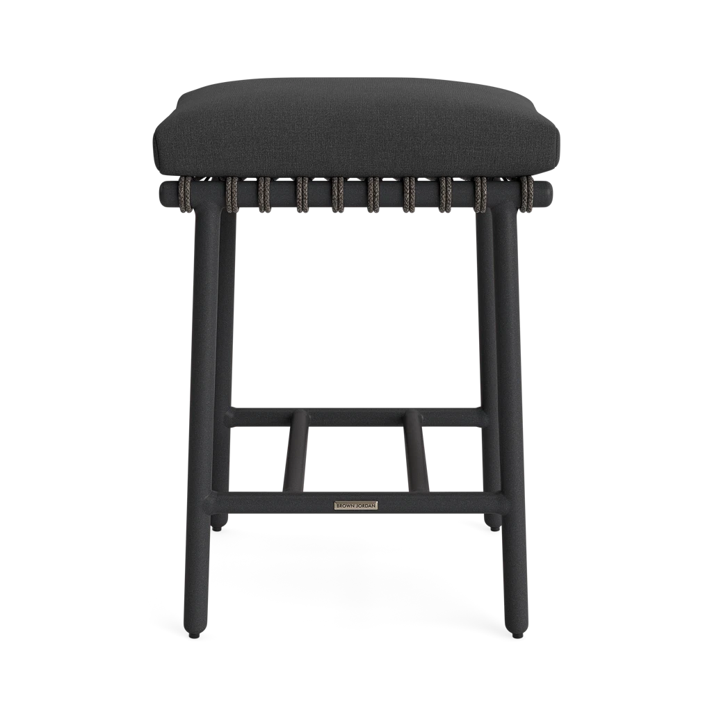 Brown Jordan Oscar Cushioned Backless Rope Counter Stool