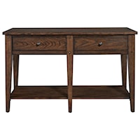 Casual 2-Drawer Occasional Sofa Table with Open Shelf - Rustic Brown Oak
