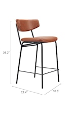 Zuo Charon Collection Contemporary Upholstered Counter Stools