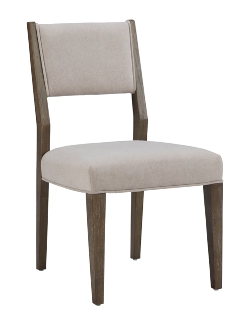 Transitional Upholstered Side Dining Chair with Open Back