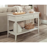 Transitional Two-Drawer Console Table with Open Shelf Storage