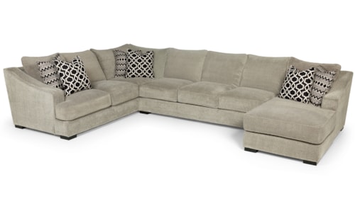 Transitional U-Shaped Sectional Sofa with Accent Pillows