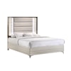 Global Furniture Zambrano Queen Bed with Upholstered Headboard and LED