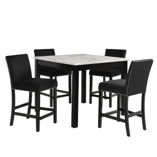Transitional 5-Piece Counter Height Dining Set