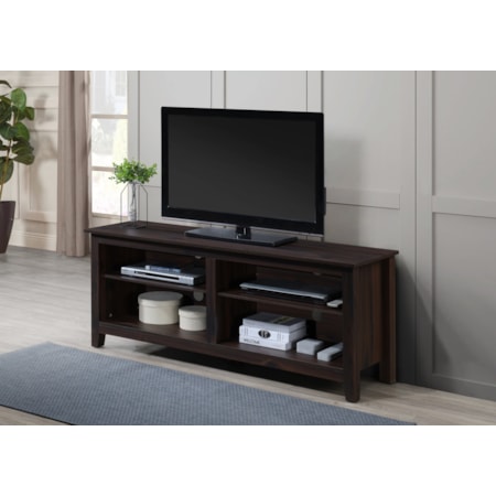 58 Inch TV Console with Shelves