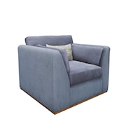Transitional Arm Chair with Gray Fabric