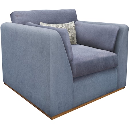 Transitional Arm Chair with Gray Fabric
