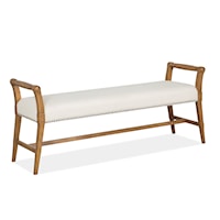 Upholstered Bed Bench with Nail-head Trim