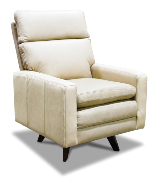 Contemporary Swivel Chair with Wooden Base