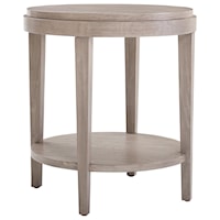 Round End Table with Shelf