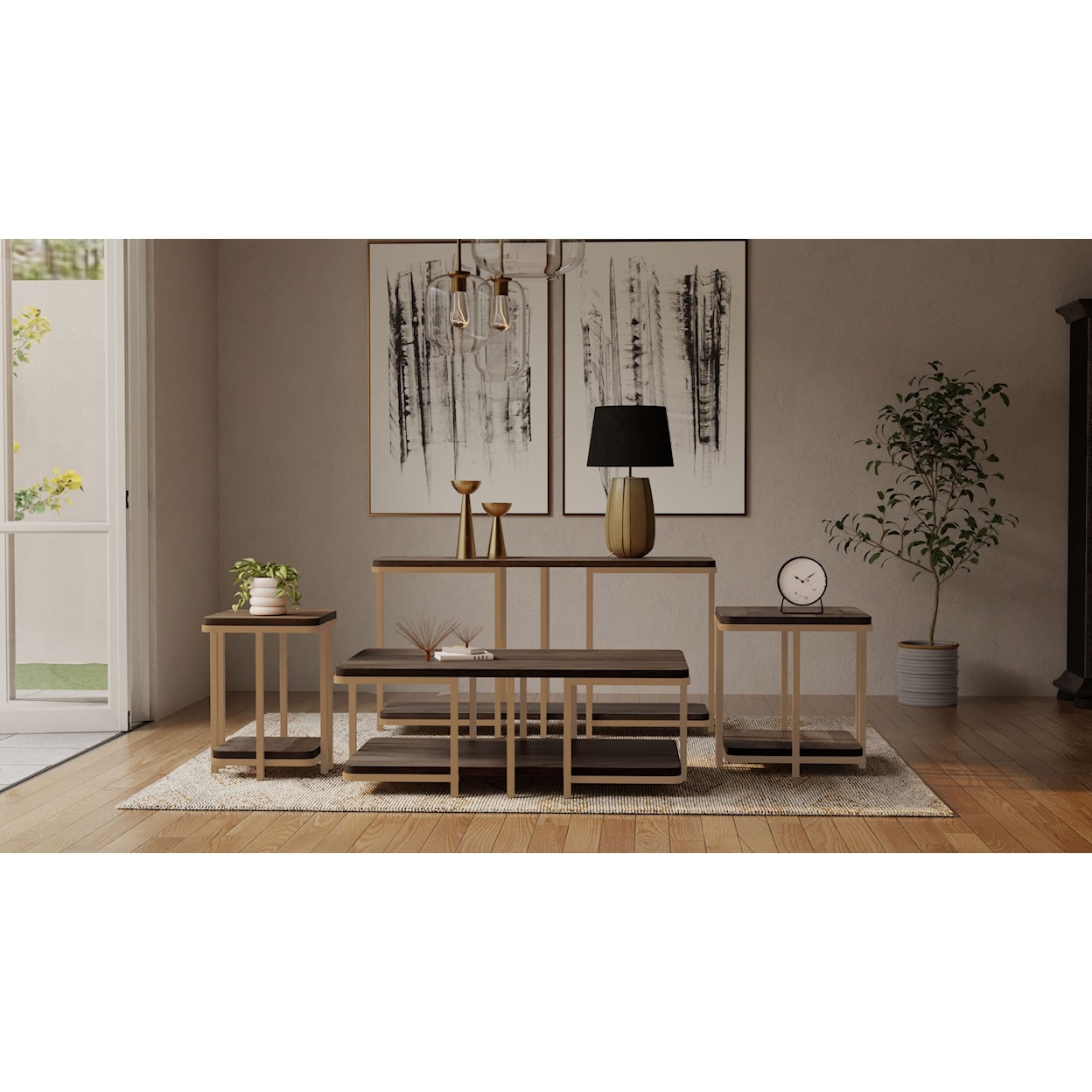 International Furniture Direct Onix Sofa Table