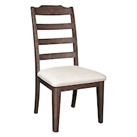 Rustic Farmhouse Dining Side Chair with Upholstered Seat
