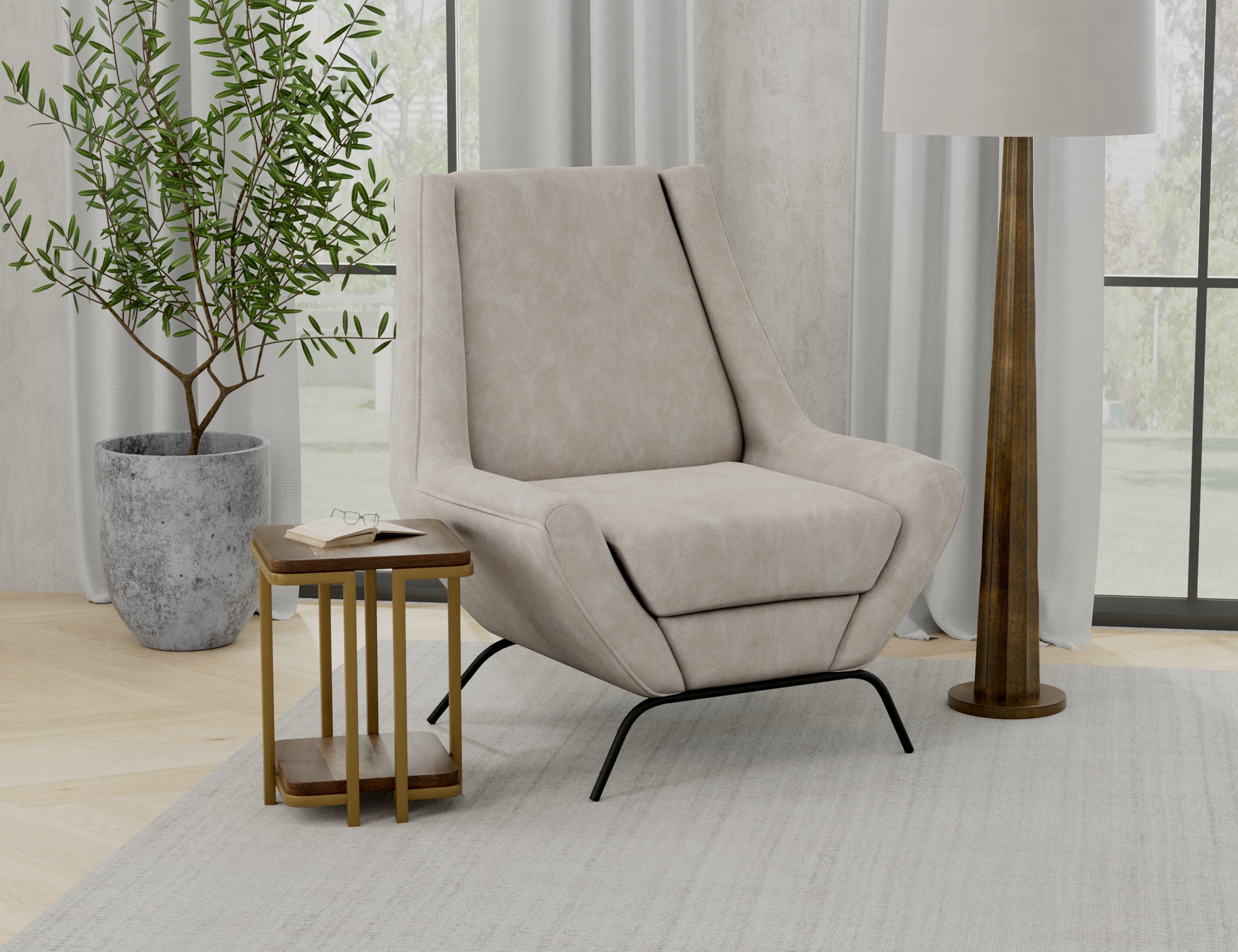 International Furniture Direct Tyne Upholstered Accent Chair