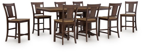 Counter Height Extension Dining Table And 8 Barstools